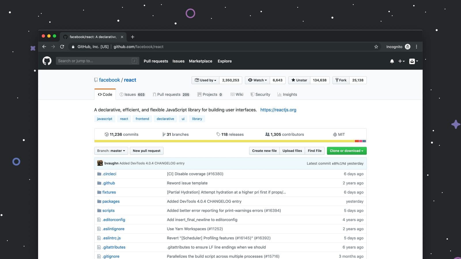 A GitHub repository page open in a browser, showing the file list, commit count and project description. For most students, this page is the first thing an interviewer sees