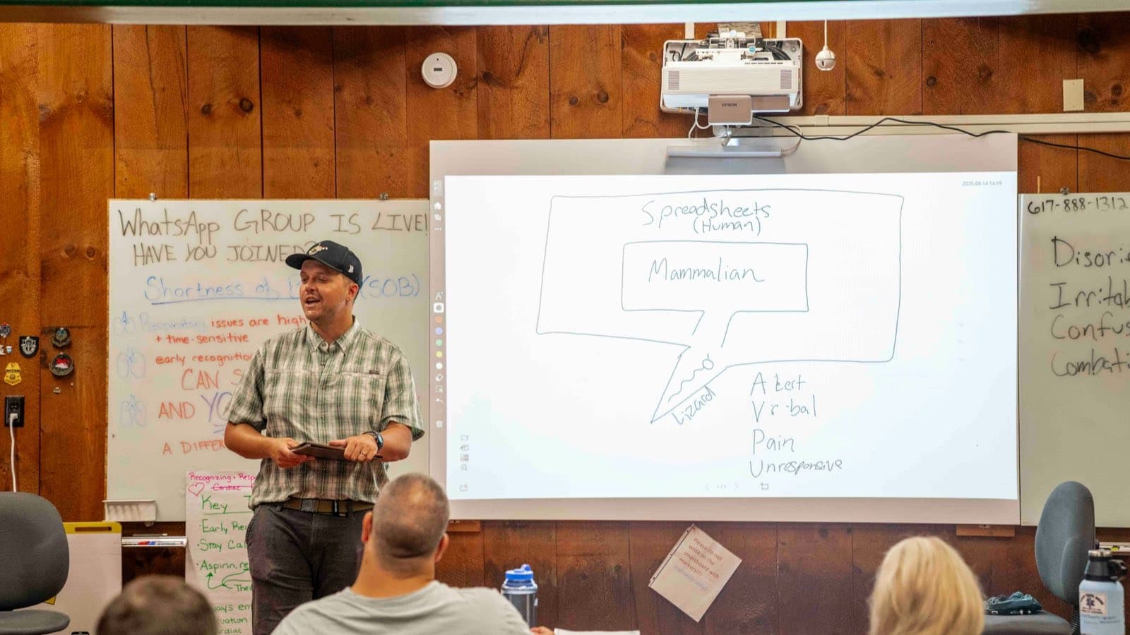 A diagram sketched on a whiteboard during a working session — the rendering, boundary, data and cache decisions are worth an hour of argument before they're worth a line of code