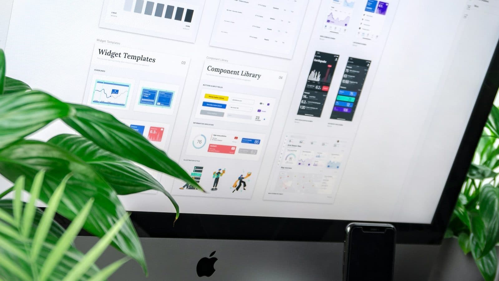 A modern design system open on a large monitor — the component library behind a well-built 2026 website
