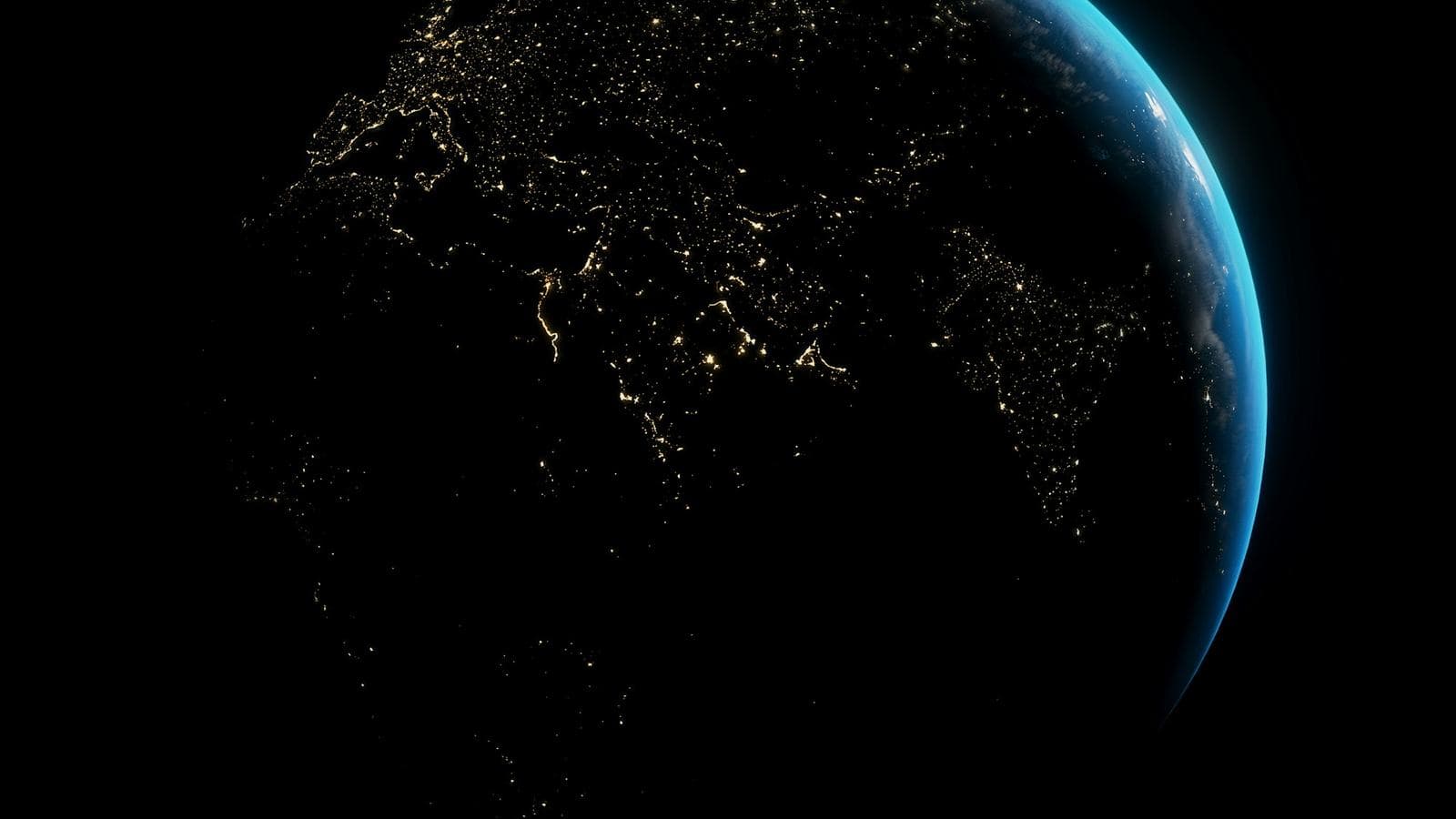 The night side of the Earth from orbit, with India and Asia lit up. WhatsApp carries messages for more than three billion people every month